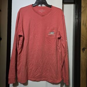 Vineyard Vines Men's Coral Graphic Long Sleeve Shirt Size Medium